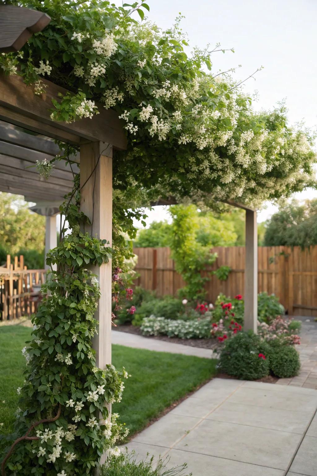 Pergolas offer shade and style.