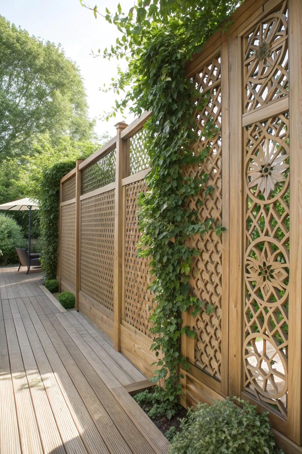 Enhance your outdoor space with crafted privacy panels that offer both beauty and seclusion.