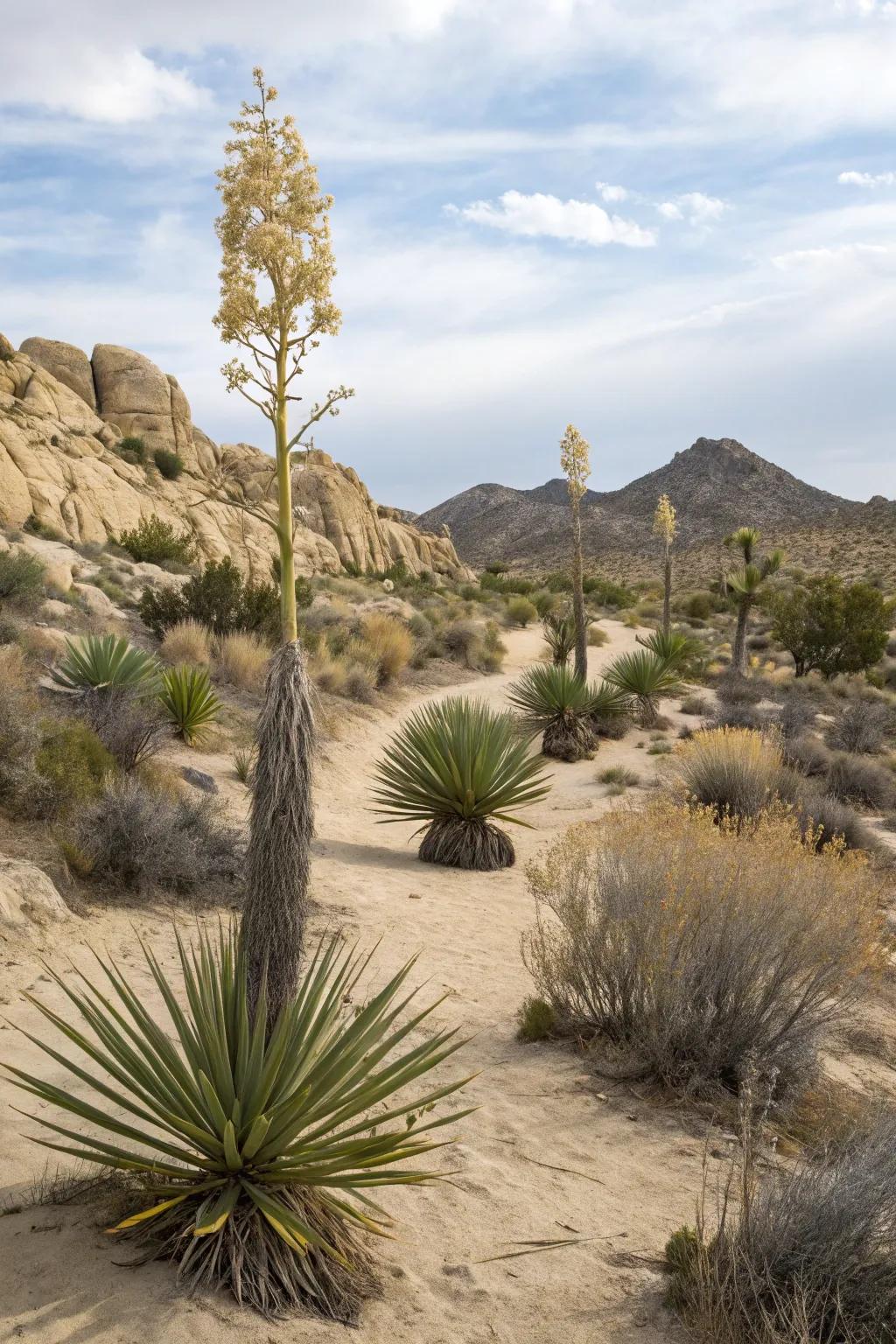 Flourishing indigenous greenery that accentuates the inherent allure of the desert landscape.
