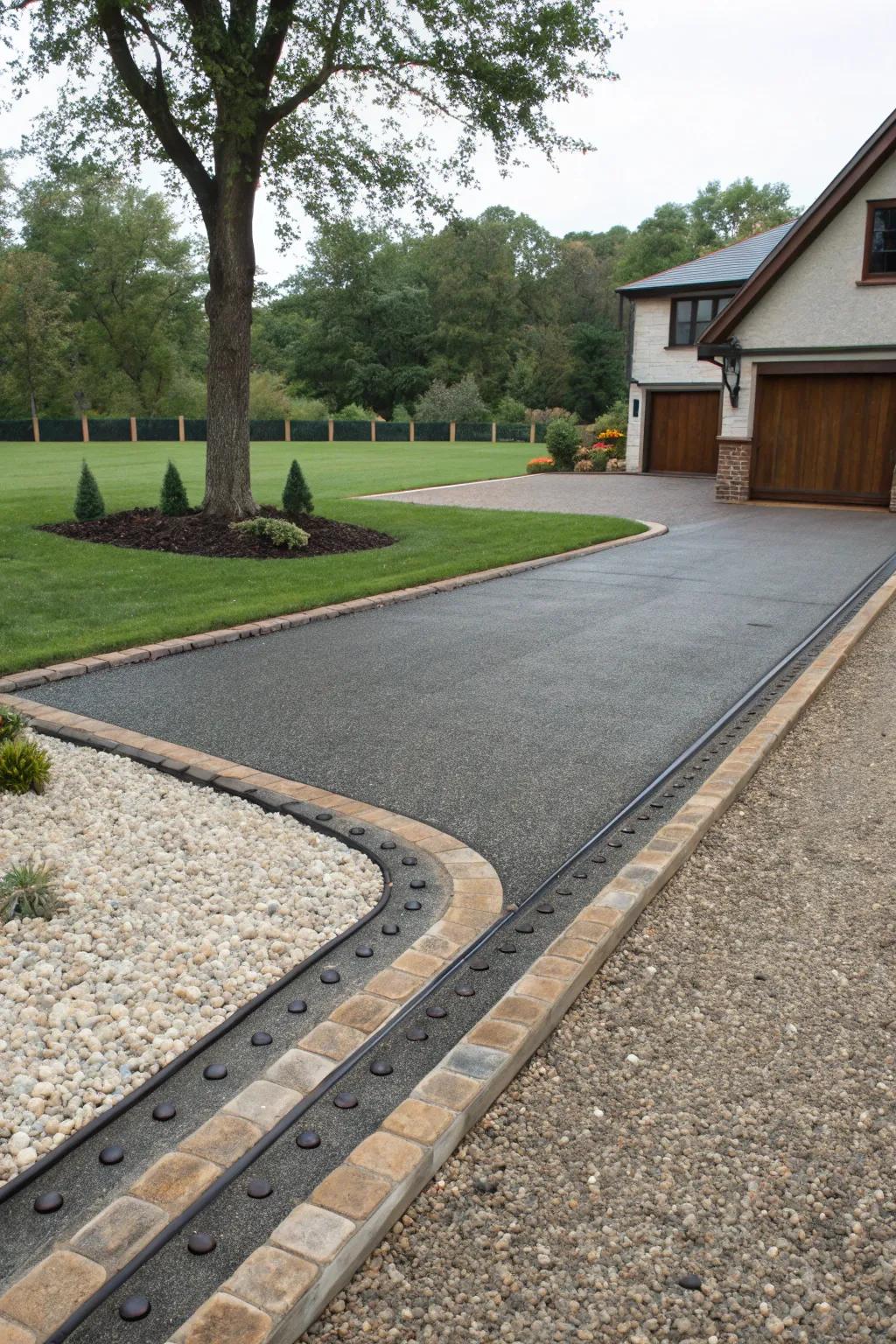 Elegant borders provide a classy frame for any driveway.