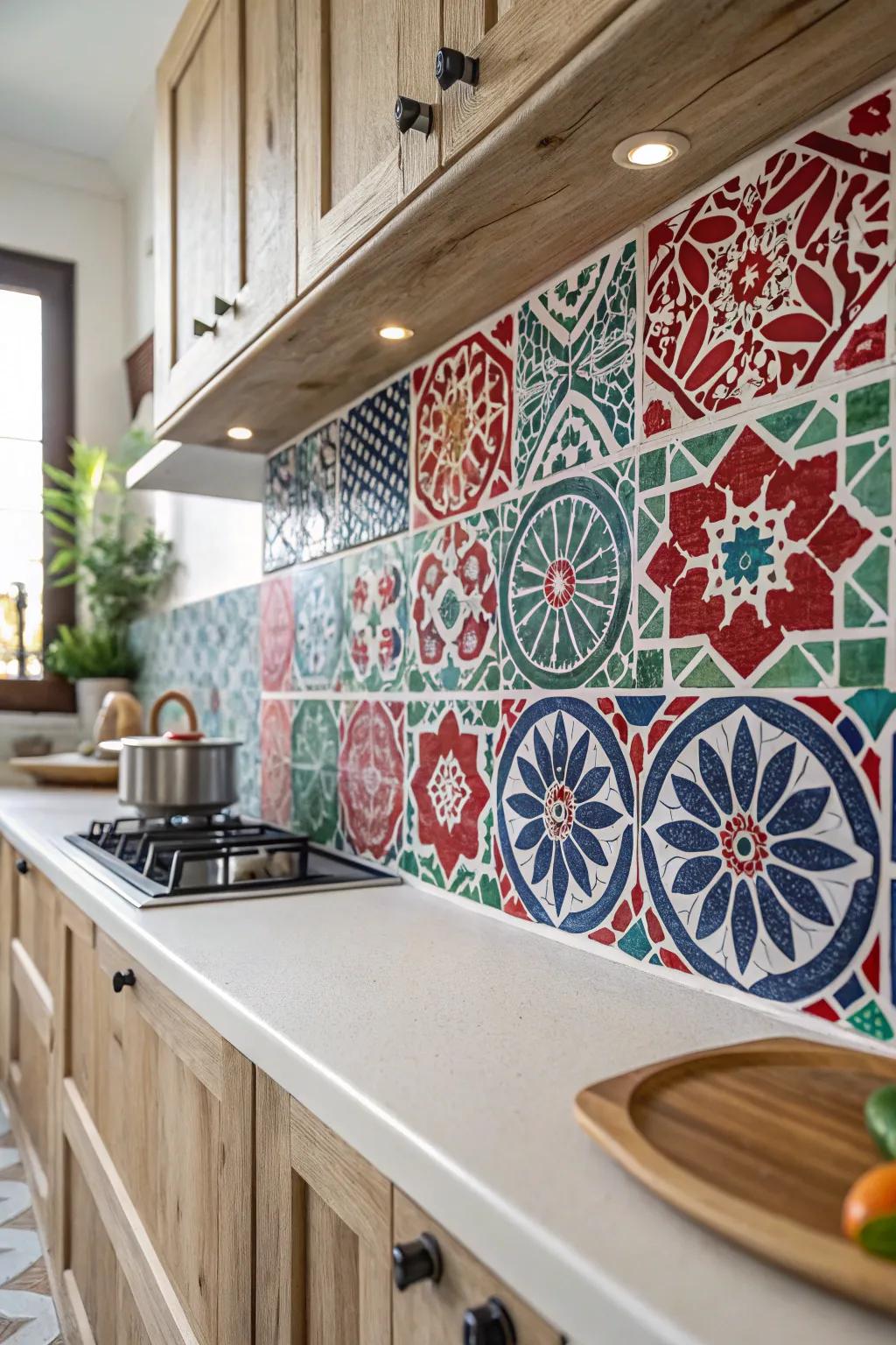 Transform your kitchen into a vibrant masterpiece with bold Moroccan-style tiles that capture the essence of craftsmanship and color.