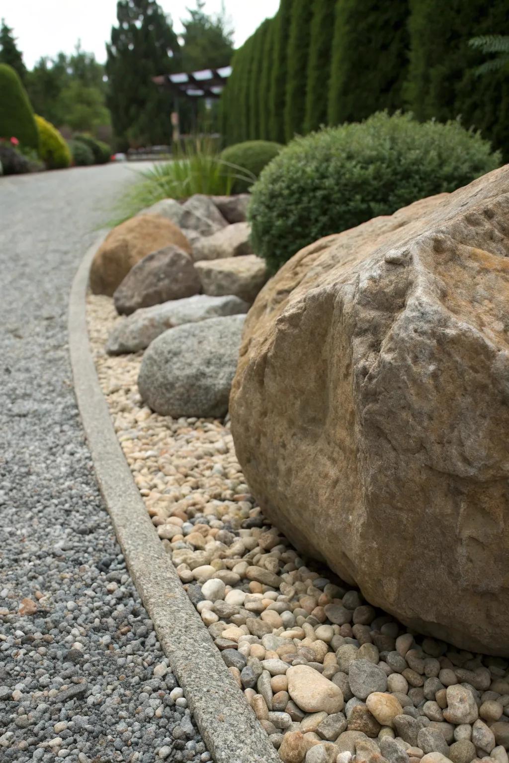 Make a bold statement with boulders: Rugged elegance meets natural craftsmanship.