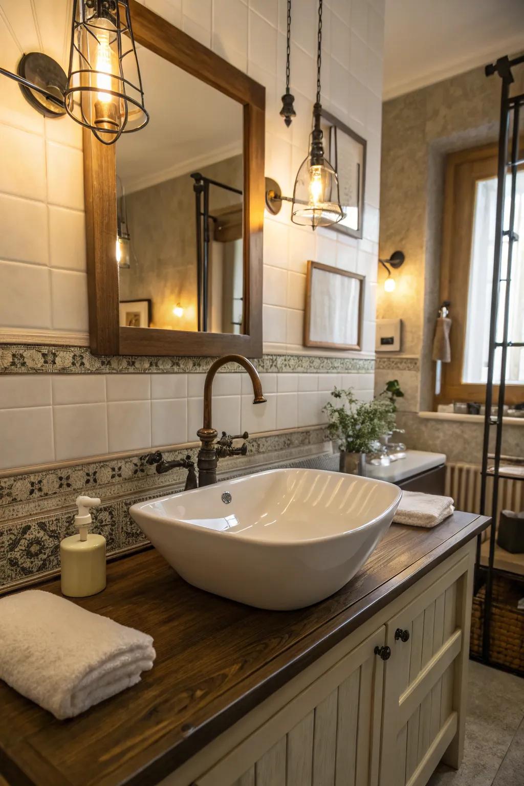 A balance of modern and traditional styles offers timeless appeal.