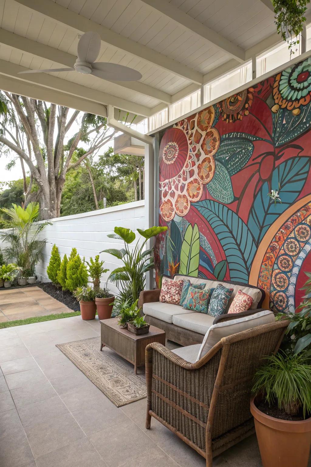 Add a pop of personality with a striking accent wall.