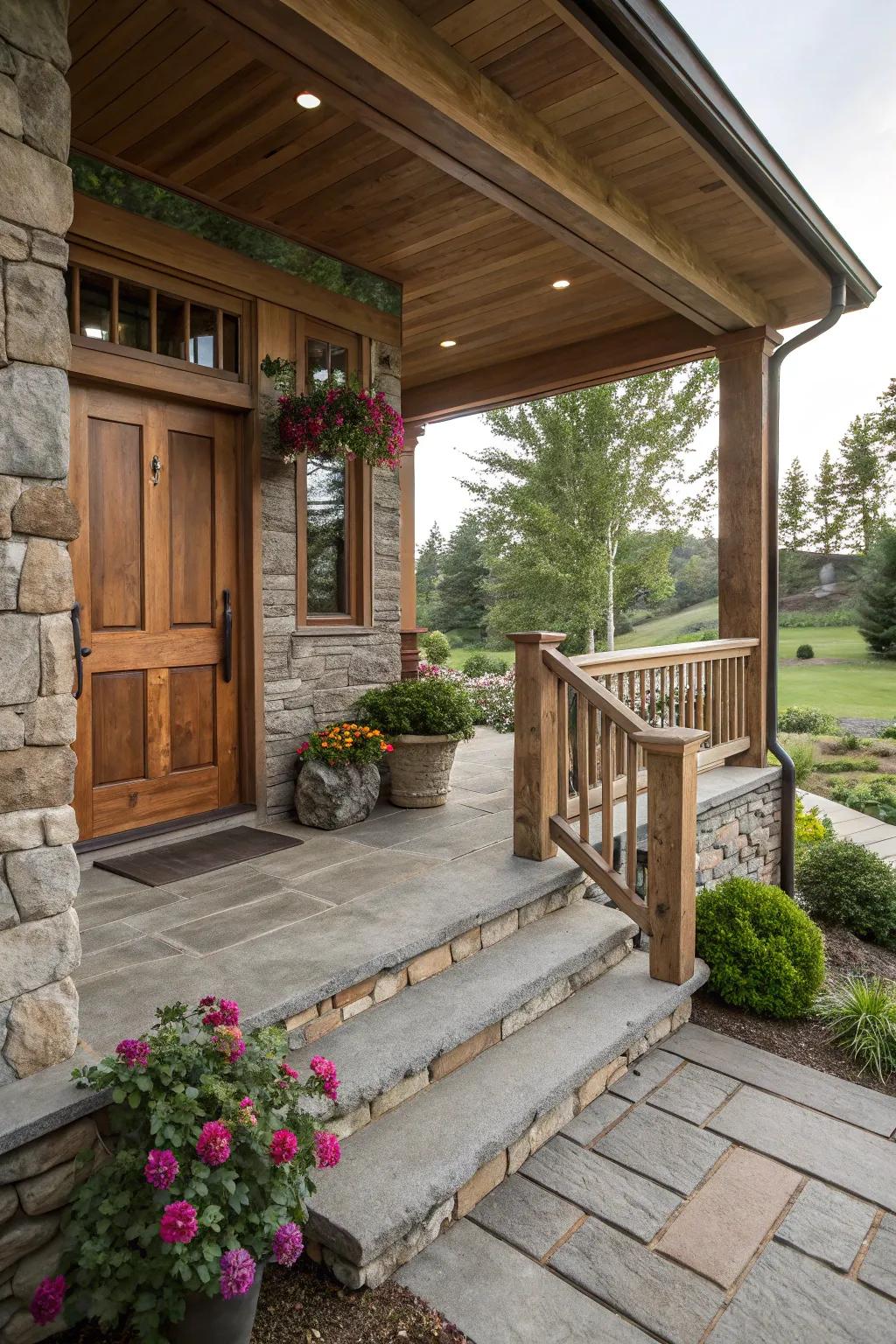 Natural materials blend seamlessly with the environment.