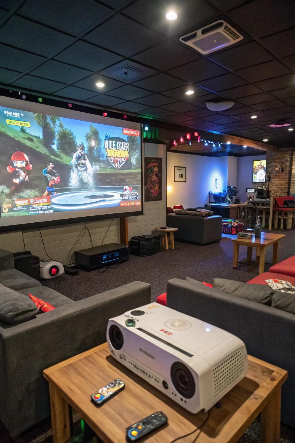 Projectors offer a cinema-like gaming adventure.