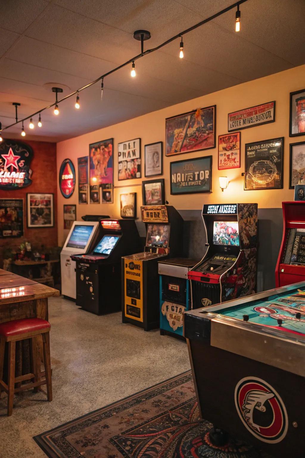 Colors inspired by vintage styles bring nostalgic charm to your game room.