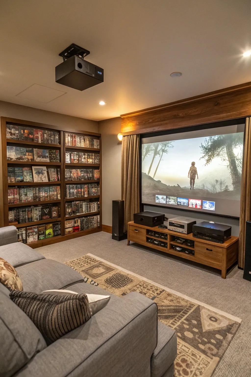 A projector transforms your game room into a mini cinema.
