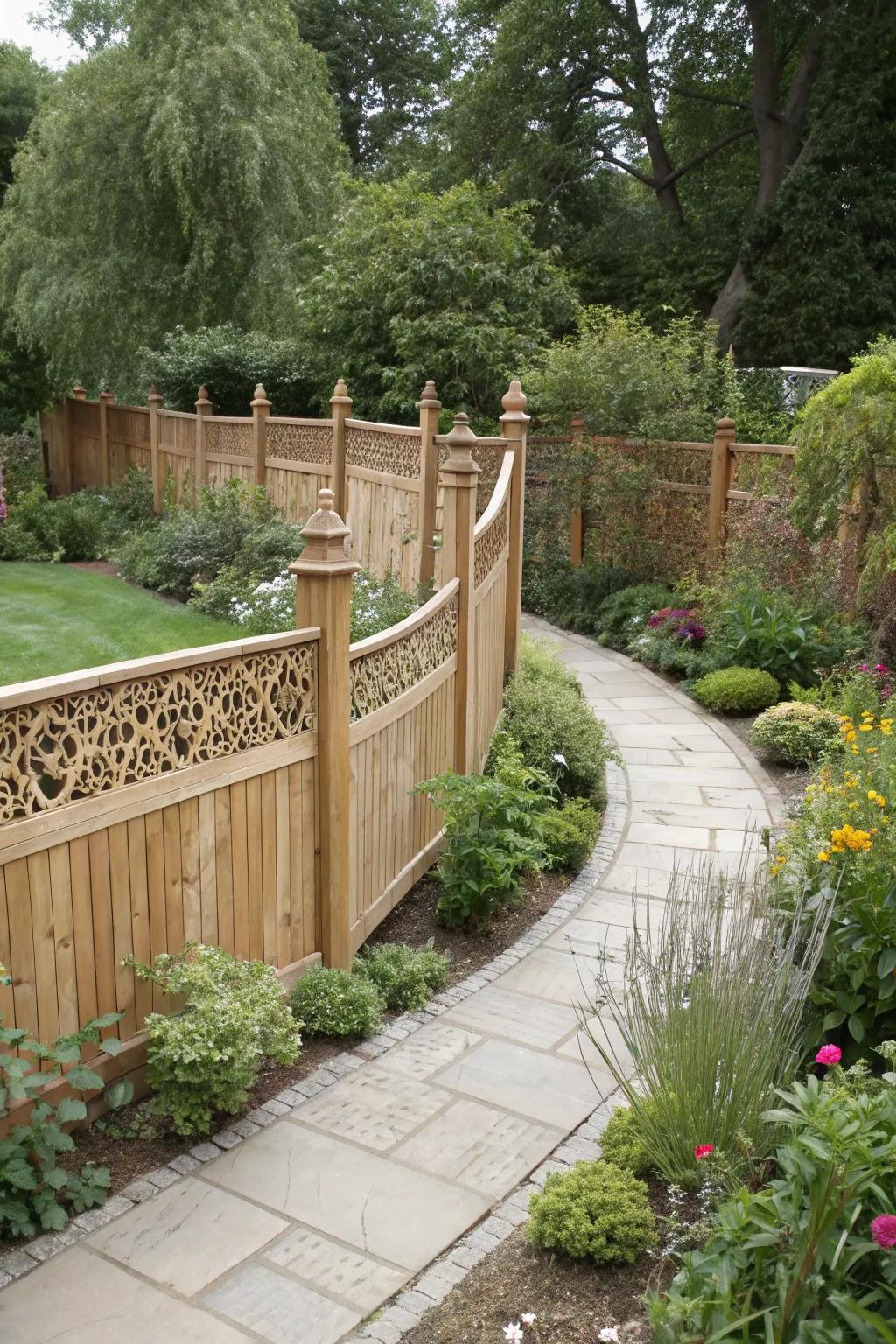 A custom-built fence, meticulously designed to harmonize with the garden's unique layout, epitomizes personalized protection.