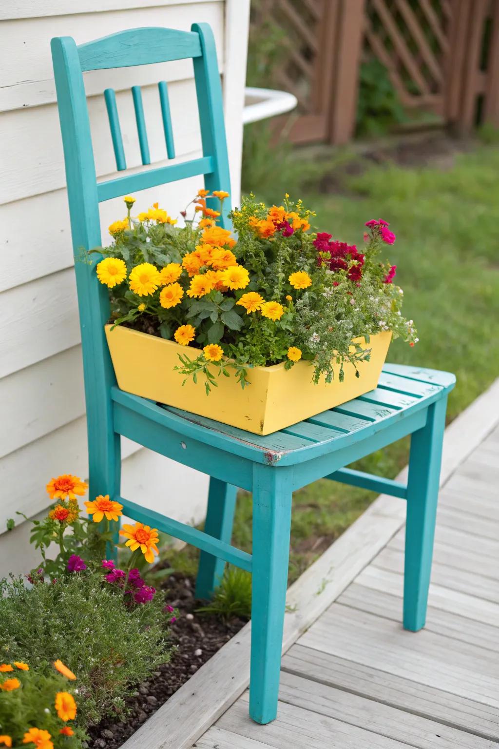 Transform your garden with bold, colorful planters! 🌿✨ #UpcycledGarden #ScandiBoho