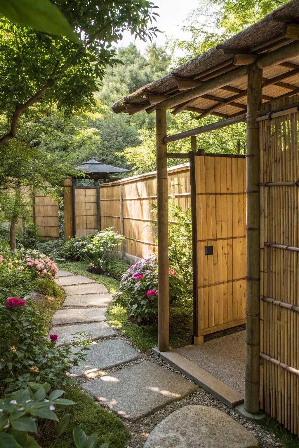 Natural materials like bamboo offer an organic screening solution.