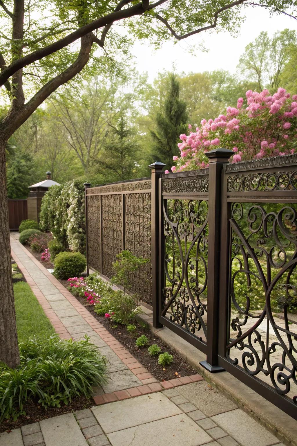 Fine iron wall decor paints an artistic stroke.