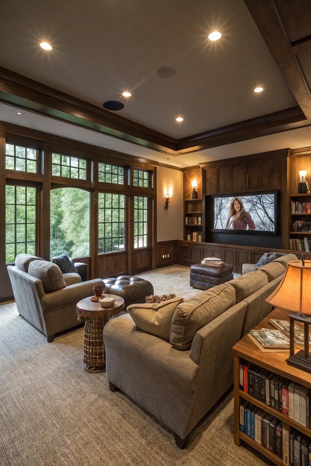 Multipurpose spaces offer flexibility beyond movie watching.