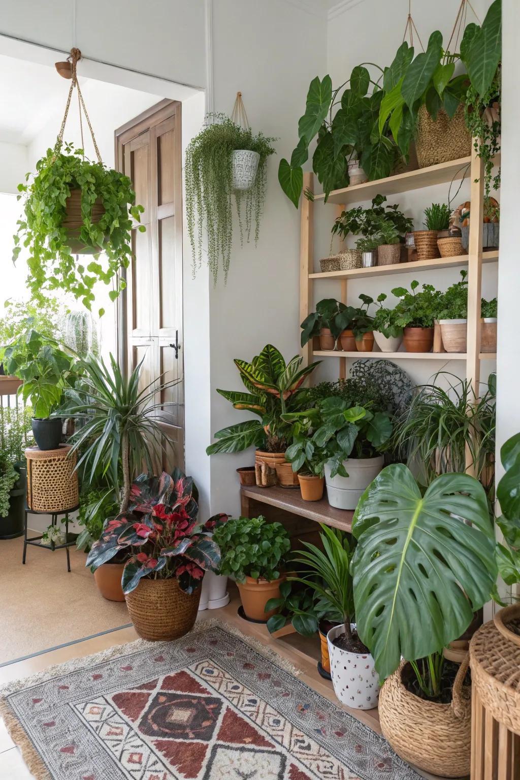 Varied plant species contribute to a captivating display.