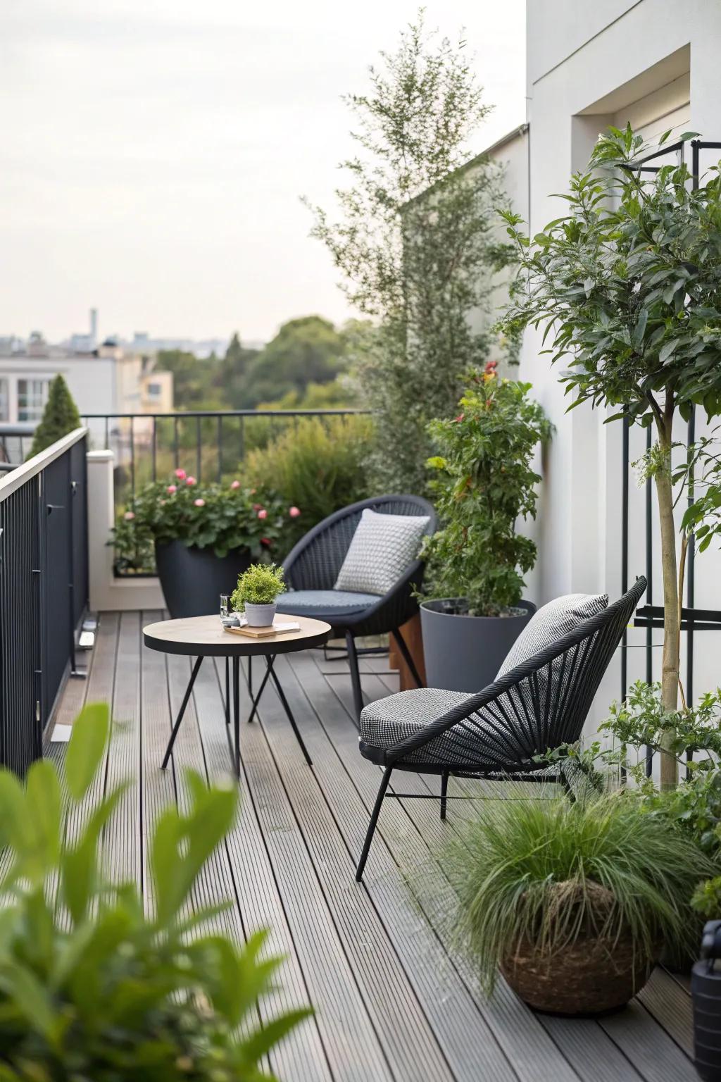 A ground-level deck integrates smoothly with your yard.