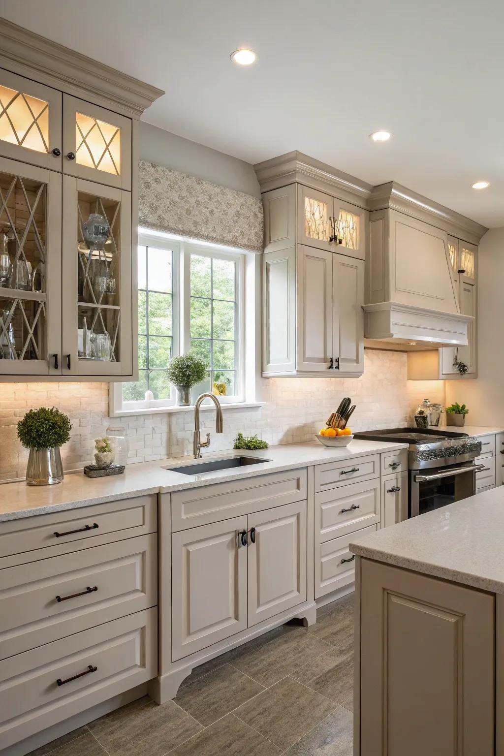 Even coats deliver a sophisticated and understated kitchen ambiance.