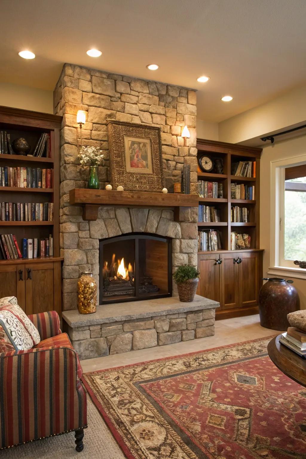 Underlying racks add usefulness and style to your chimney.