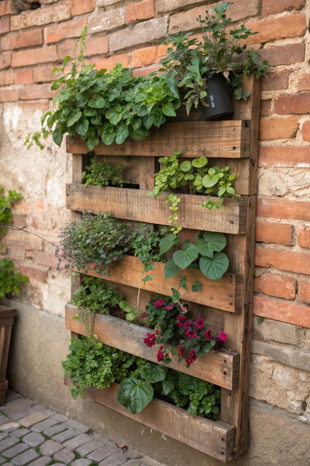 Transform your patio with a stunning DIY vertical garden using pallets—bringing life and color to your outdoor space with creativity and craftsmanship.