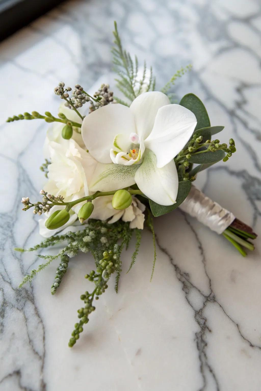 Orchid boutonnieres radiate class and sophistication.