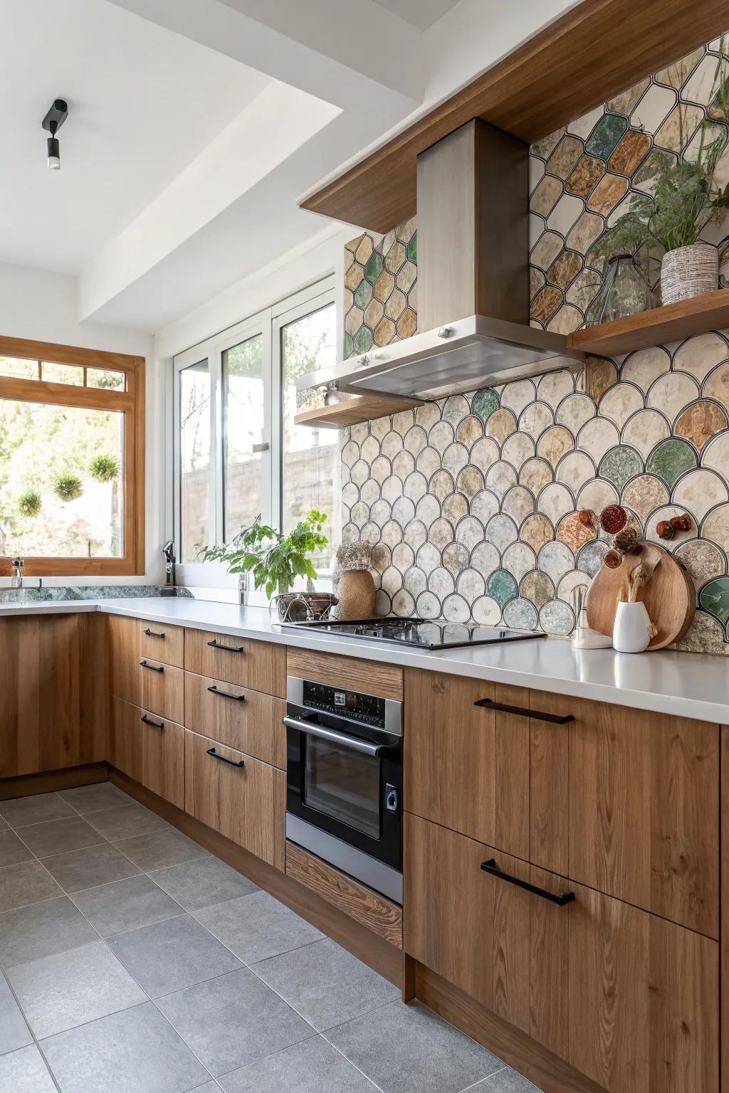 Eco-friendly tiles blend sustainability with style.