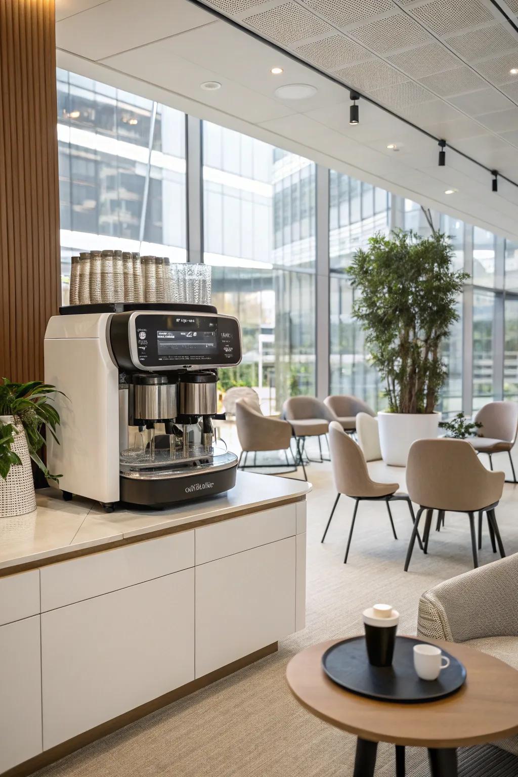 An artistic coffee machine can be the focal point of your coffee bar.
