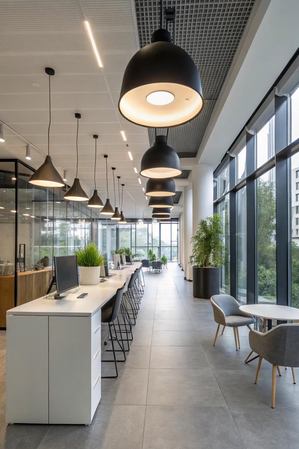 Great light solutions can give an office a big lift in its aesthetics.