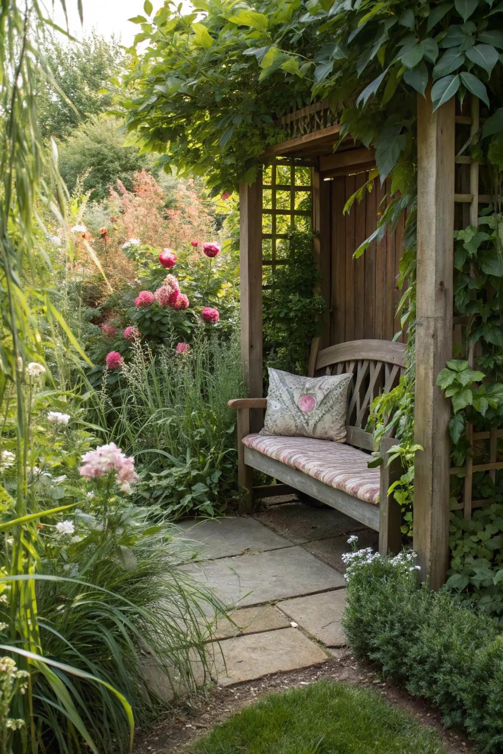 Make private hideaways in your garden for peace.