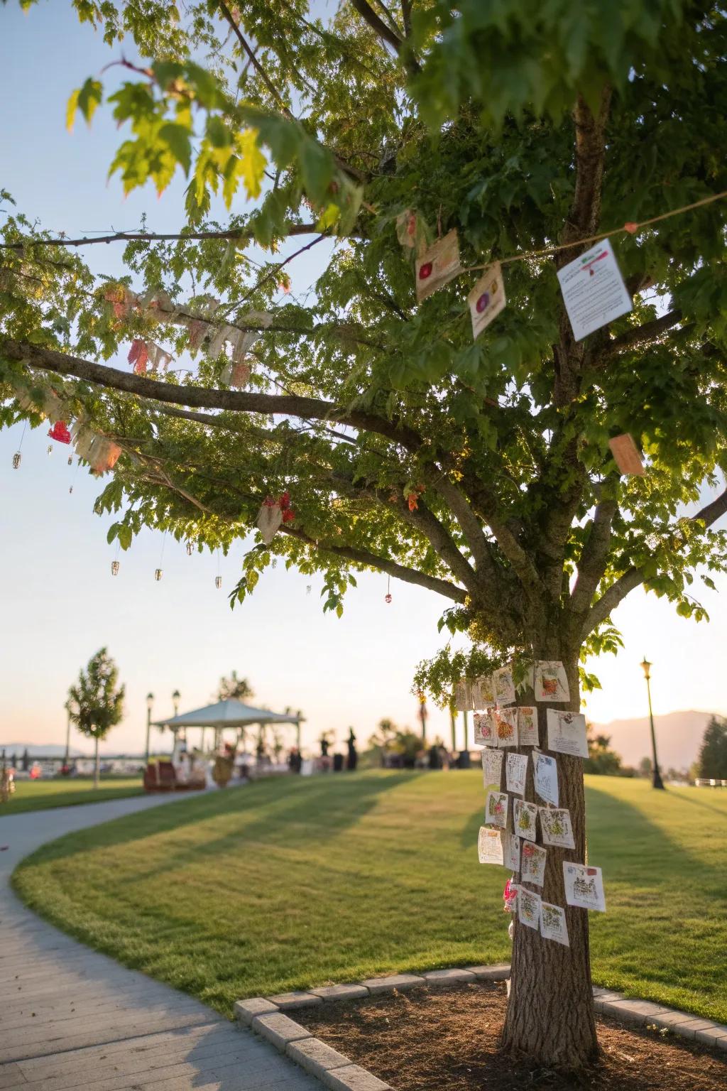 A 'Giving Thanks Arbor' where guests can pen their expressions of thankfulness.