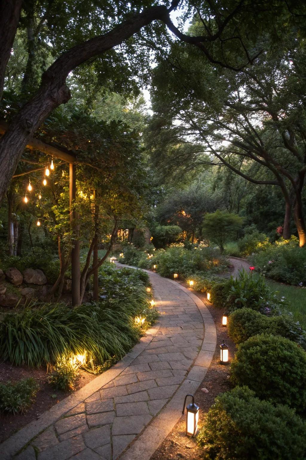 Seamlessly integrated lights enhance the natural beauty of your garden.