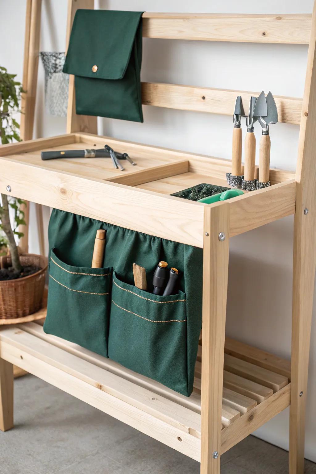 Organize your gardening tools with style using these chic canvas pockets.