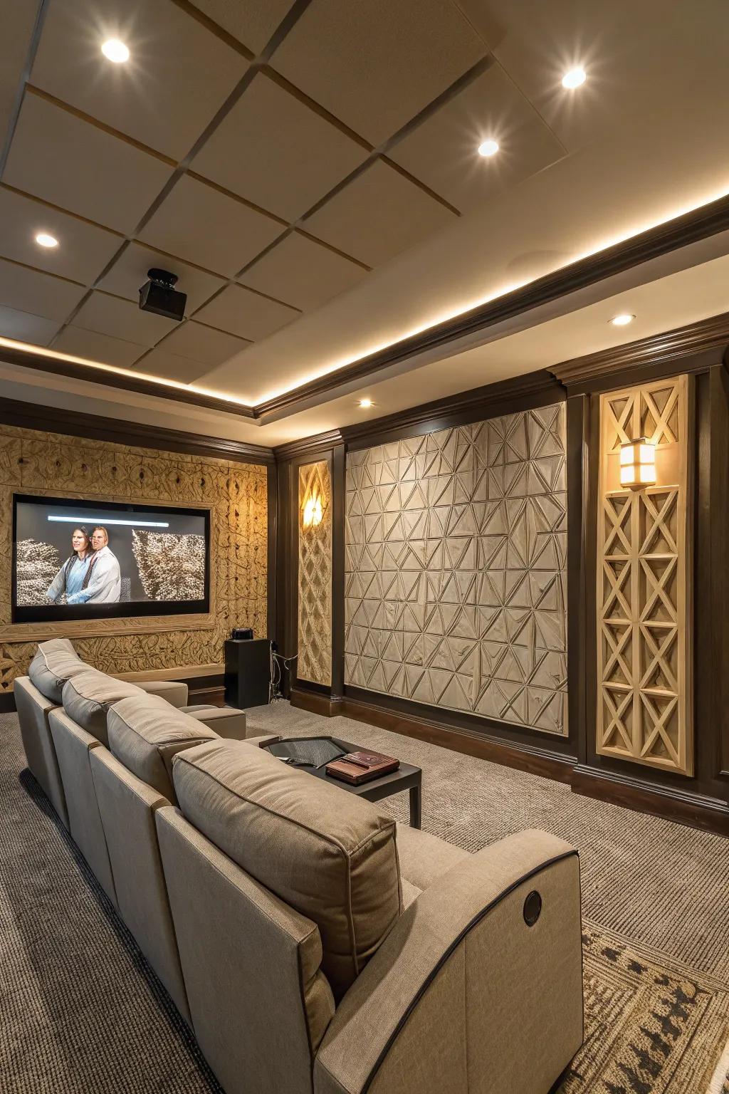 Sound dampening panels refine sound and add visual appeal.