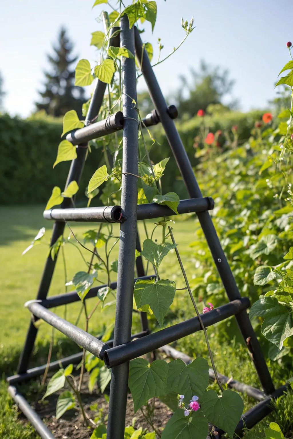 Elevate your garden with a sleek and sturdy A-frame trellis, perfect for supporting heavy climbers in style.