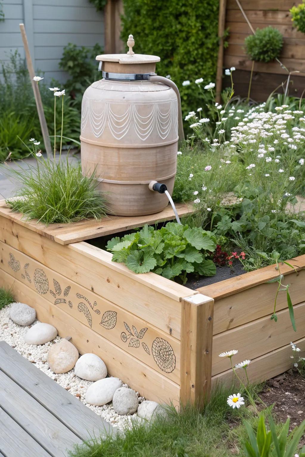 Elevate your garden's charm with a DIY gravity-fed watering system, blending Scandinavian simplicity with boho elegance.