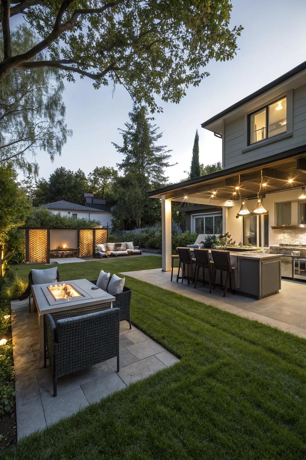 A backyard that’s begging for you to come hang out and relax.