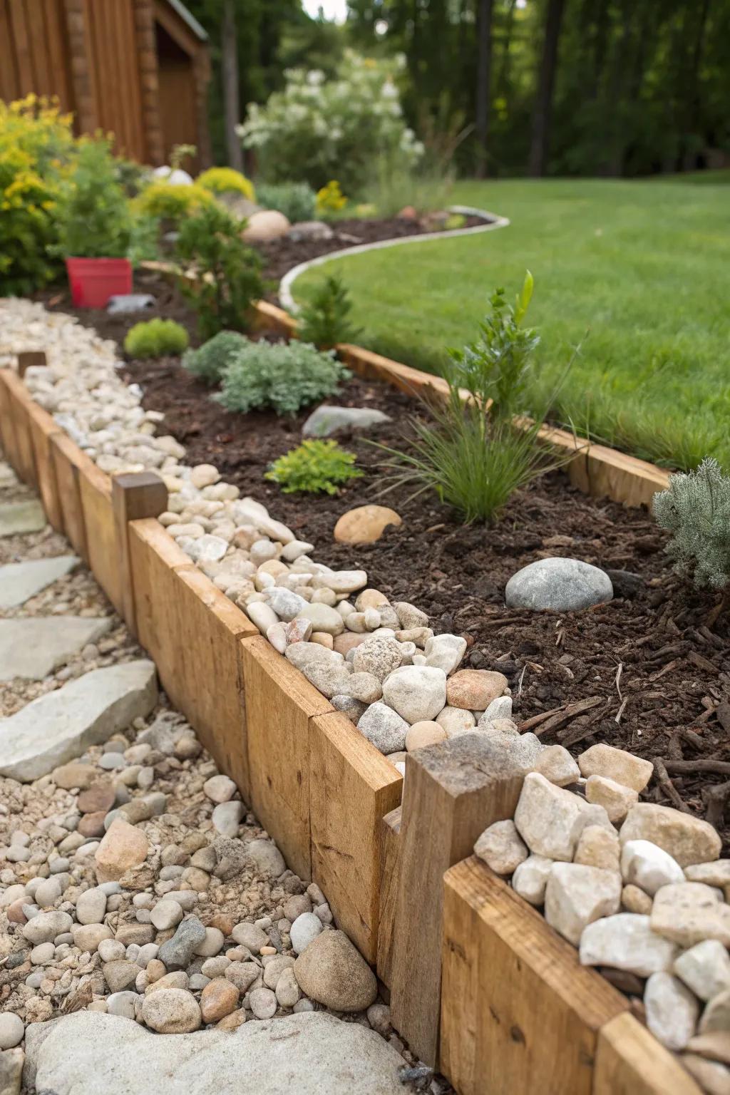 Create visual interest with contrasting materials.