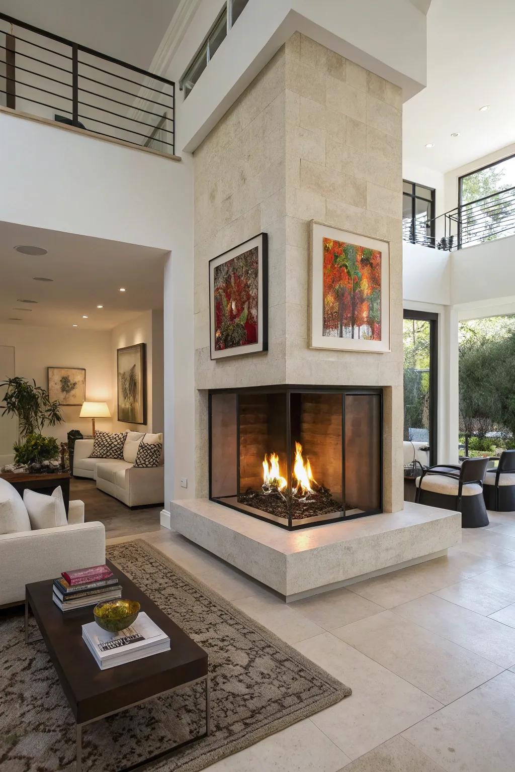 Sculptural fireplaces bring an artistic flair to any interior design.