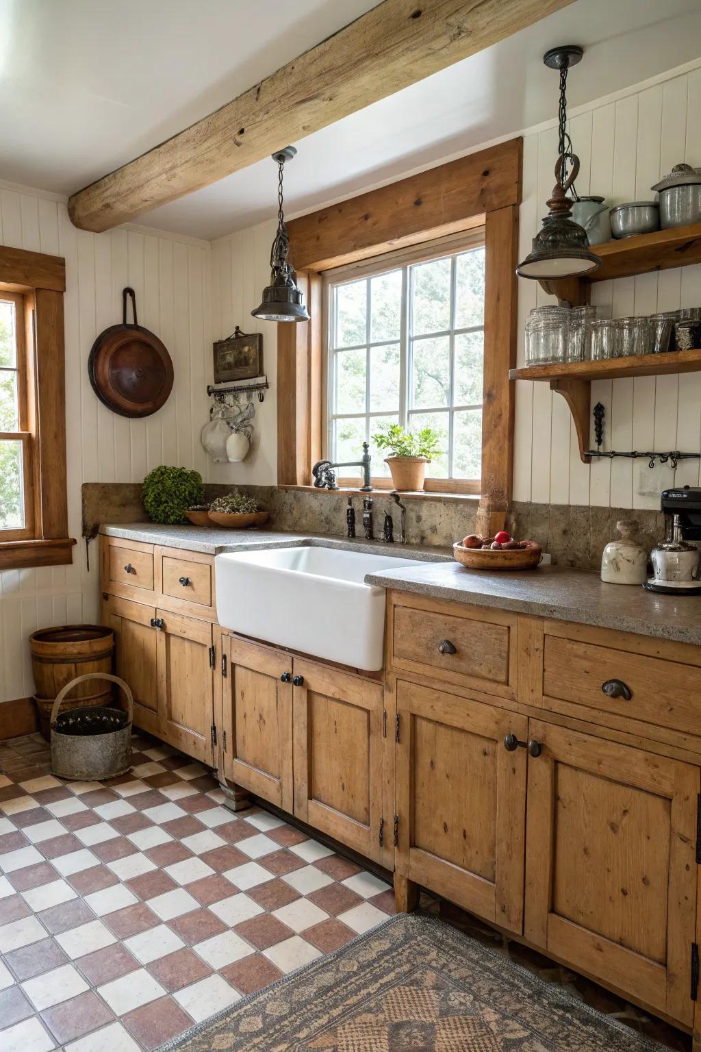 A farmhouse sink contributes both design and function.