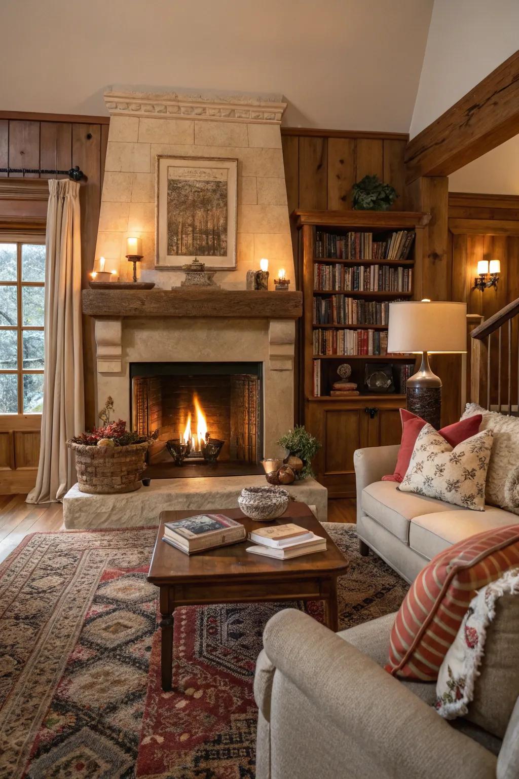 A hearth introduces warmth and character to your lounge.