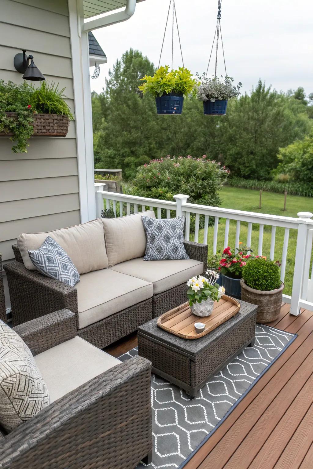 Smart space use makes this deck stylish and functional.