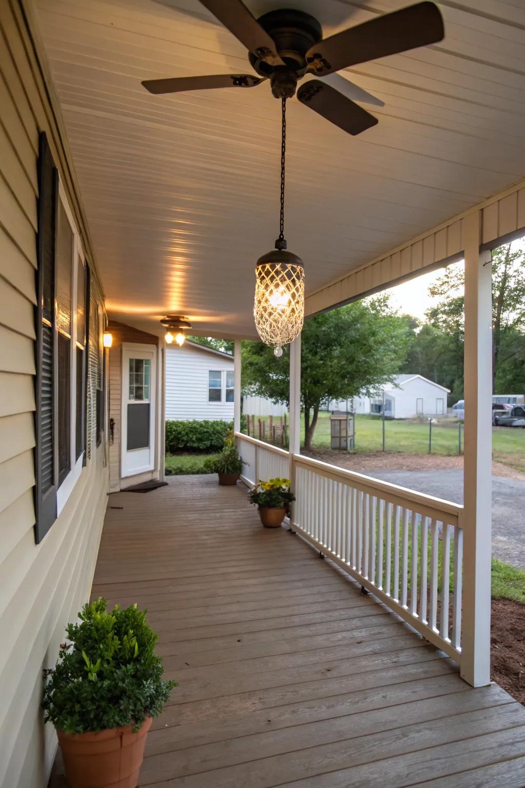 Overhead fittings add both beauty and practicality.