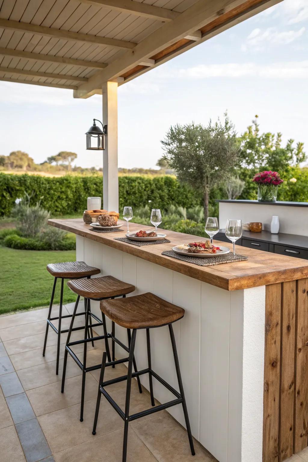 Bar seating turns your kitchen into a social hub.
