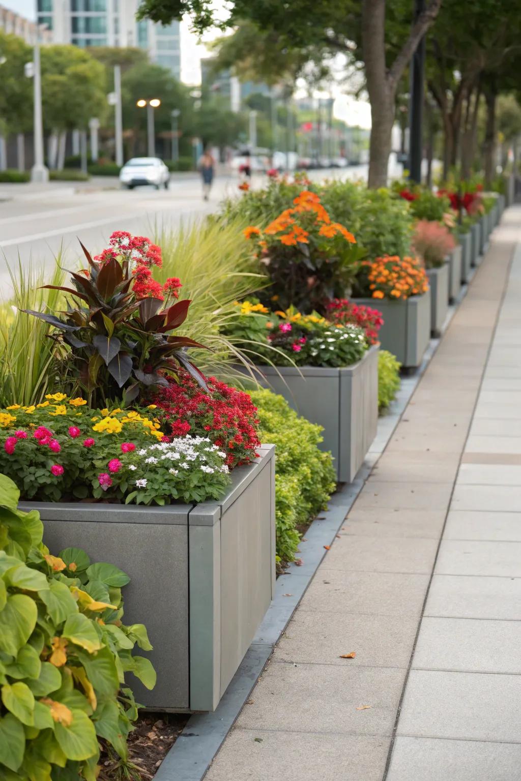 Elevated planters create depth and prevent your plants from being trampled.