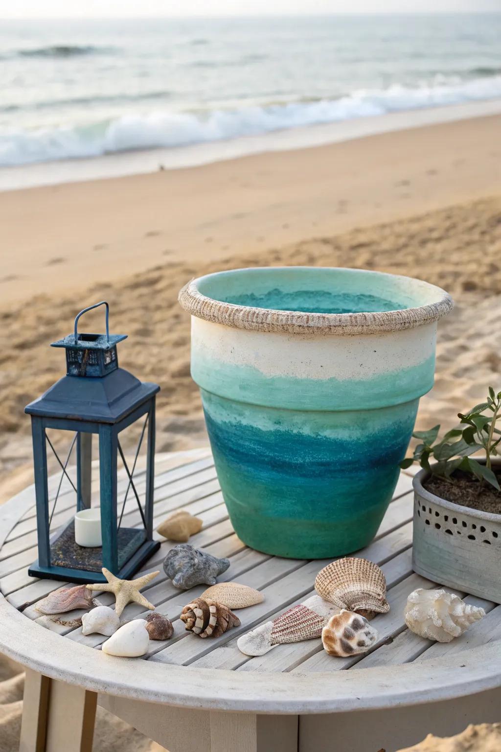Bring the beach home with soothing ocean hues.