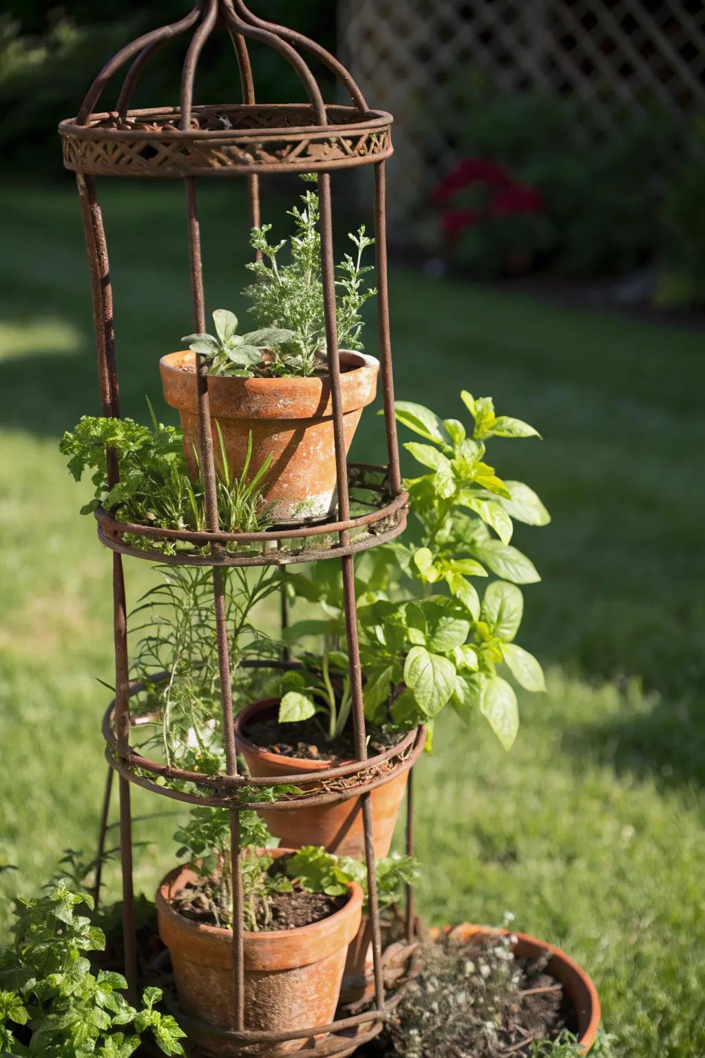 Transform your garden with a handcrafted vertical herb oasis.