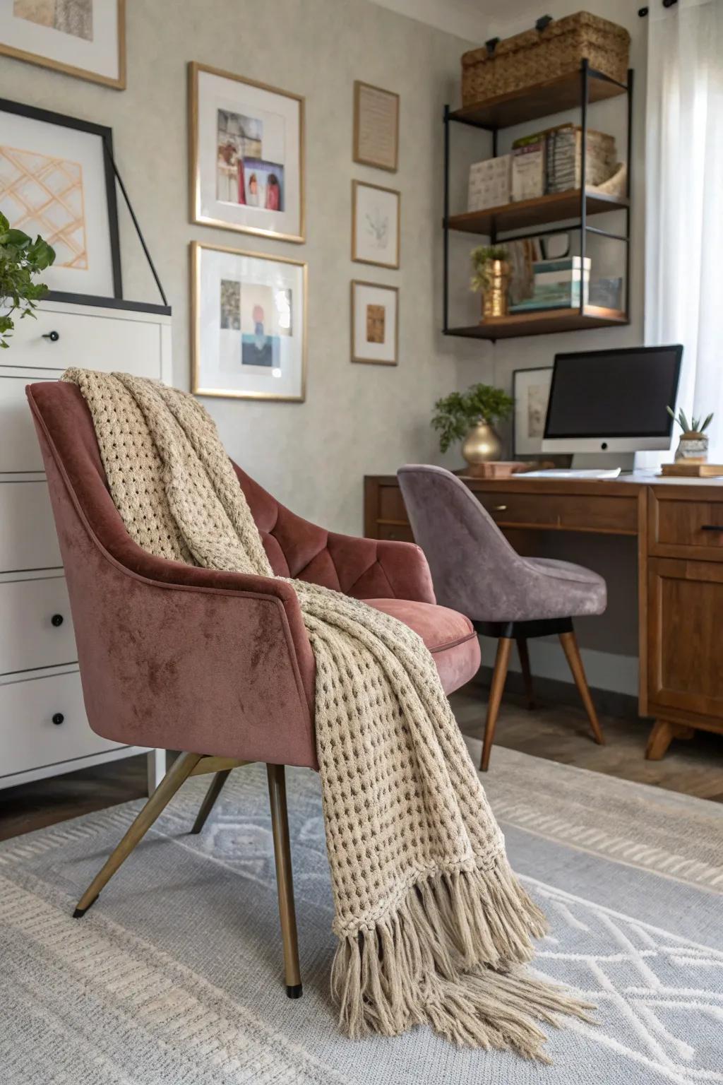 Layered textures create an engaging and welcoming ambiance.