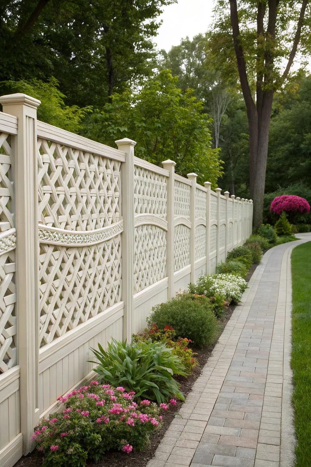 Intricate basketweave for a standout fence.