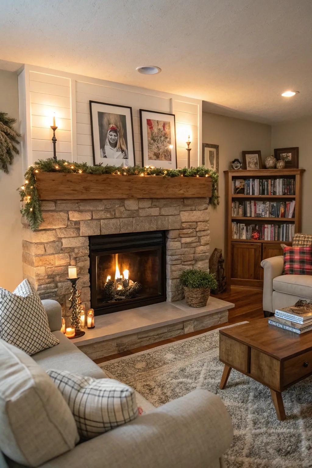 Any living room gains a warm, welcoming point of emphasis from a fireplace.