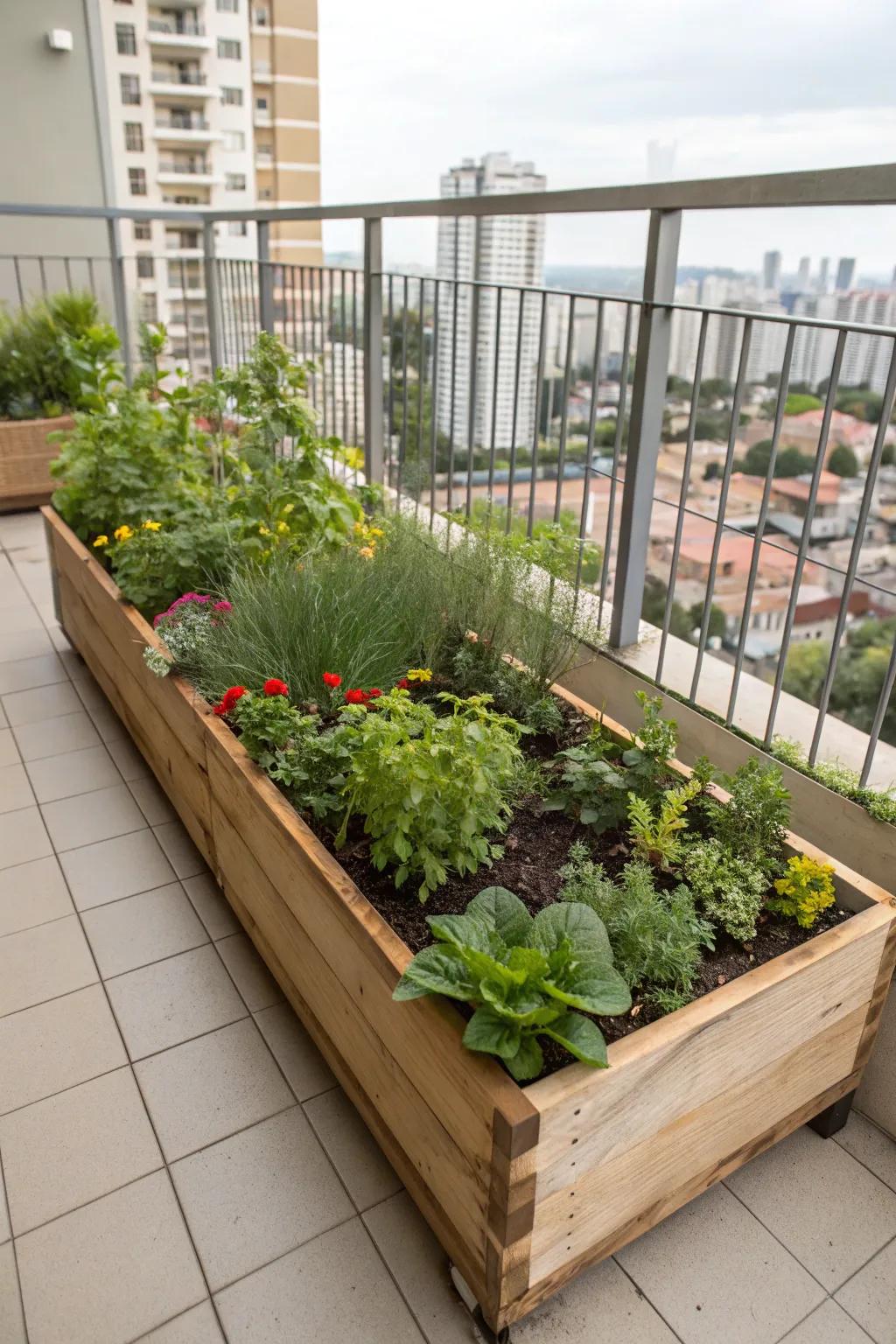 Urban gardens flourish, even within minimal spaces.