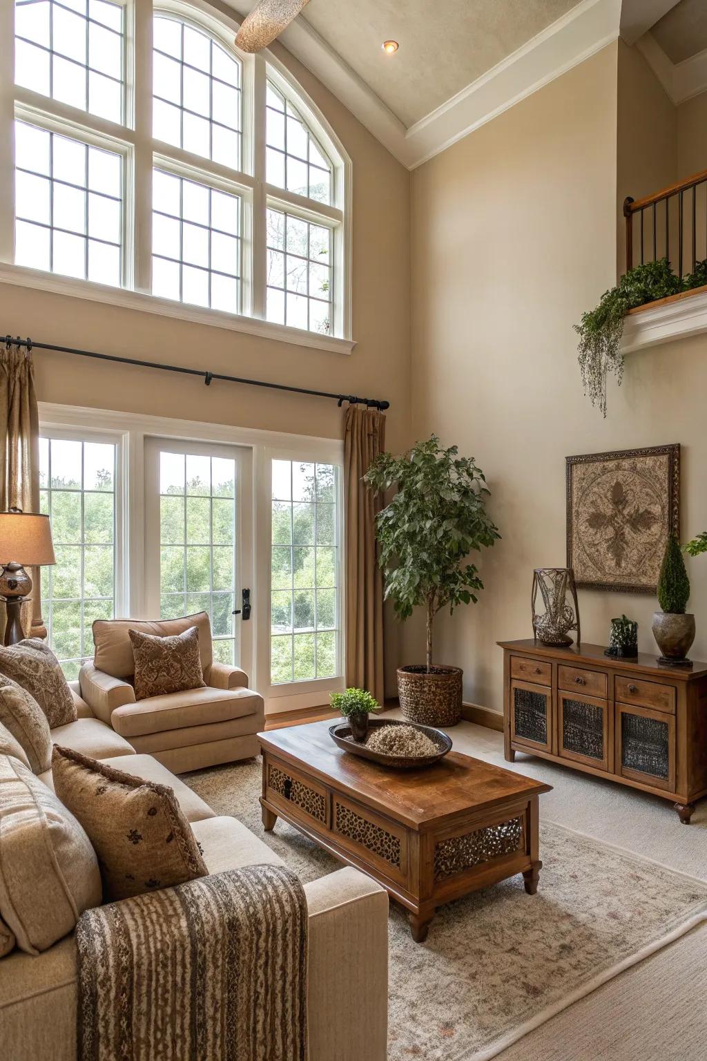 Simple, natural tones render a calming setting.