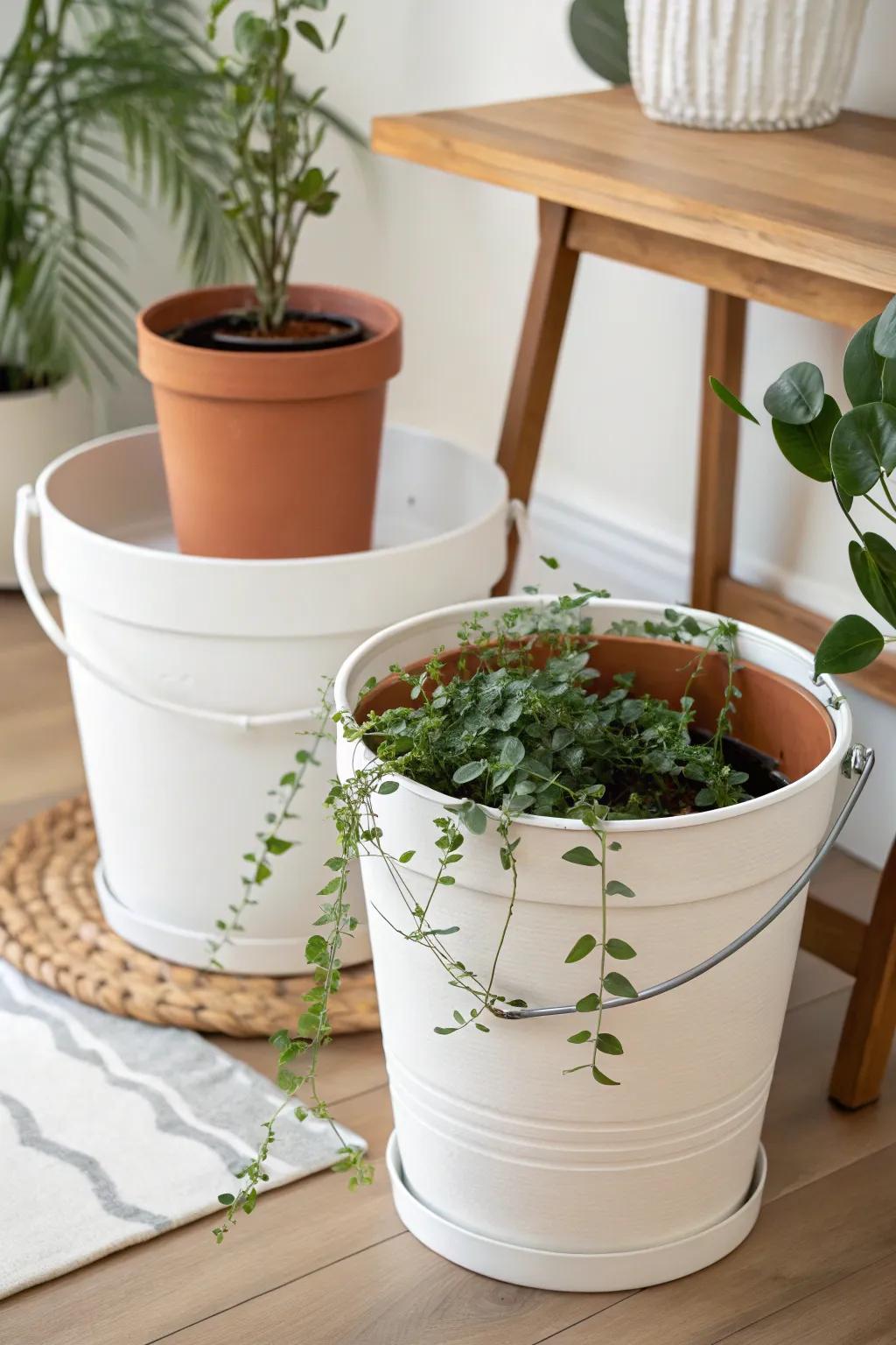 Elevate your garden game with this chic self-watering planter—where minimalist design meets natural beauty.